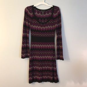 Chevron Knit Sweater Dress